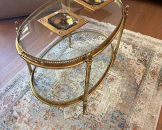 Oval Brass Coffee Table