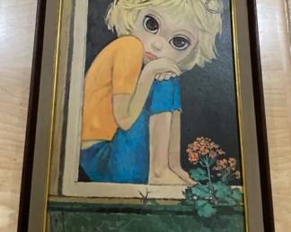 Vintage Big Eyes Print by Ward in Framed Wall Display