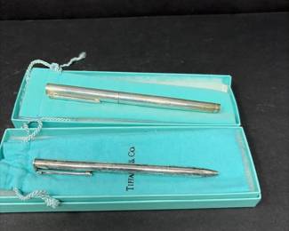 Pair of Tiffany And Co. Silver Pens Original Packaging and Commemorative Engraving