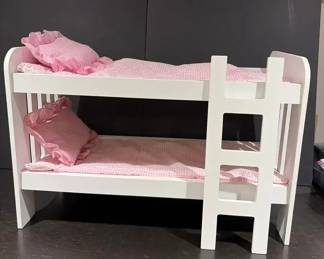 American Girl Doll White Wooden Bunk Bed with Bedding  Ladder