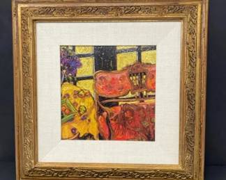 Colorful Still Life Impasto Oil Painting Of An Interior Scene
