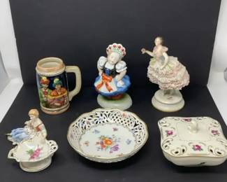 Collection of Antique German Porcelain Decorative Pieces