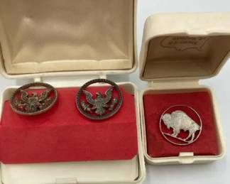 Vintage Mens Accessory Lot 3 Pairs of Cuff Links and 1 Tie Tac