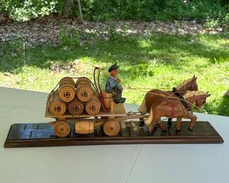 047 woodengermanstylebeerwagonfigurine