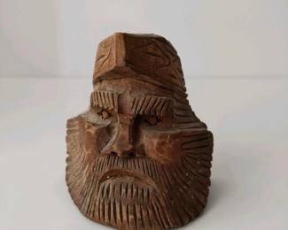 153 handcarvedwoodpairfolkbustsrustic
