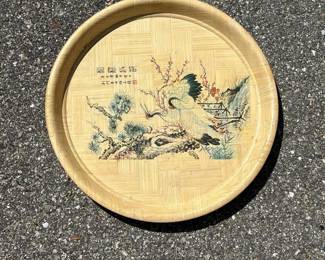 032 bambooservingtray13cranemotif