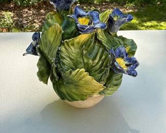 007 italianpaintedceramicfloralarrangeme