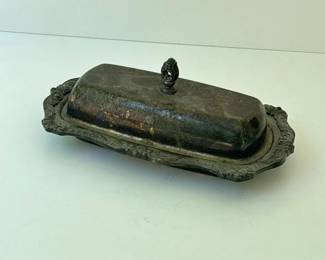 052 antiquesilverplatedbutterdishwithg