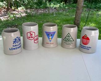042 setoffivegermanstonewarebeersteins