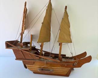 048 vintagewoodenmodelsailboat
