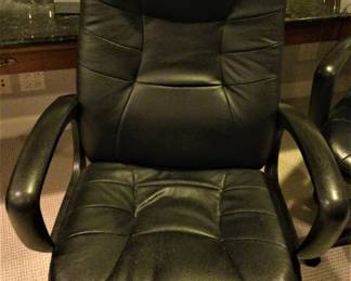 One of Two Leather Office Chairs