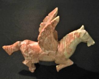 Vintage Pink Marble Pegasus Figurine