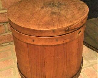 Firkin Primitive Wooden Sugar Pail