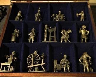 Vintage Franklin Mint Pewter "The People of Colonial America"