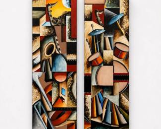 63 KatieLinAbstractJazzMusicCanvasWallArtSet
