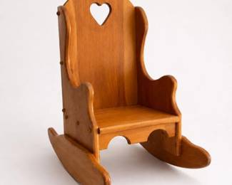 15 VintageWoodenChildDollRockingChairFolkArtDecor