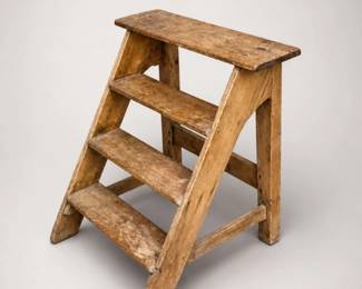 122 AntiquePrimitiveWoodenStepStoolBenchRustic