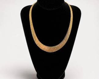 96 925SterlingGoldToneOmegaNecklaceItaly