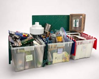 152 HugeMysteryMixedCraftSuppliesScrapbookingMakerLot