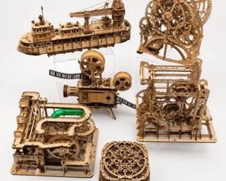 107 WoodenMechanicalPuzzleModelLotMarbleRun
