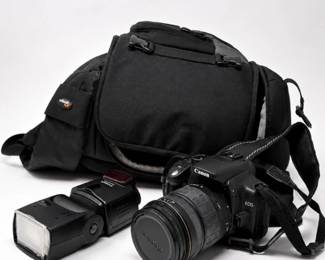 51 CanonDSLRCameraKitwFlashLensCameraBag