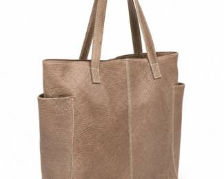 154 VintageDavidMorganBrownLeatherToteBag