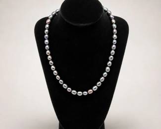 153 FreshwaterPearlNecklaceSterlingSilverClasp