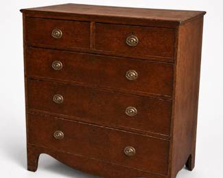 33 AntiqueOakChestofDrawersDresserBrassPulls