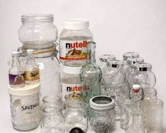 108 VintageGlassJarBottleKitchenStorageDecor