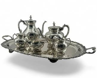 Sterling silver Mexican tea service, even the tray is sterling!