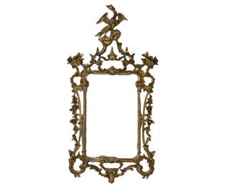 Giltwood phoenix bird large Chippendale style mirror