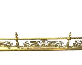 Brass Egyptian Revival fire fender