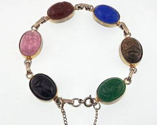 Gold filled scarab bracelet