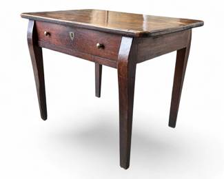 French country walnut one drawer table