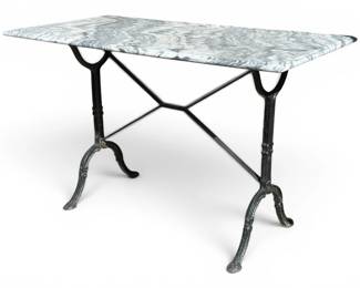 Marble top bakers table with iron base