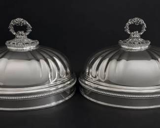 Pair of silver plate pocket vases