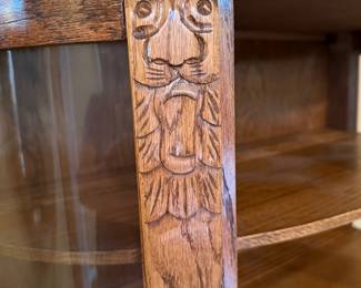 #3 Antique Oak Curio Cabinet 30x12x58 $150.00
