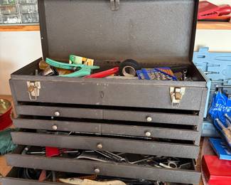 #29 Metal Tool chest with tools $80.00