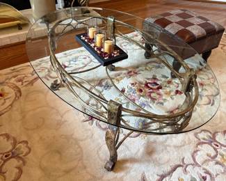 #41 Glass top coffee table 45x30x17 $60.00