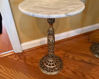 #4 Marble top pedestal table 12x17 SOLD