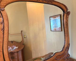 #22 Antique Oak Dresser with mirror 50x22x32 $175.00