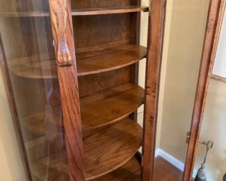 #3 Antique Oak Curio Cabinet 30x12x58 $150.00