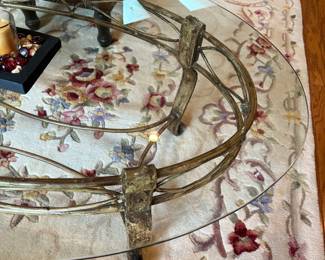 #41 Glass top coffee table 45x30x17 $60.00