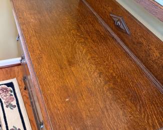 #25 Oak dresser with mirror 36x17x32 $125.00