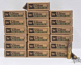 1236 19 Boxes of Winchester 5.56mm Target Practice Ammunition