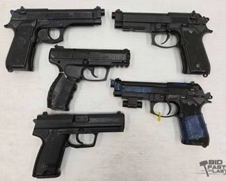1968 4 Air Soft Pistols and 1 Plastic Replica