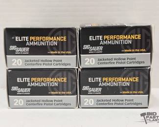 1274 4 Boxes of Sig Sauer Elite Performance Ammunition