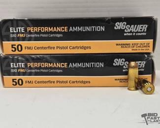 1292 2 Boxes of Sig Sauer Centerfire Pistol Cartridges