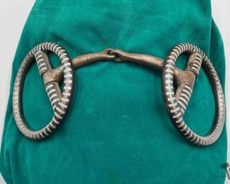 68 Unique sterling silver inlaid Prison style snaffle bit