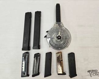 1880 7 .40 Cal Magazines and 1 .40 Cal Drum Magazine